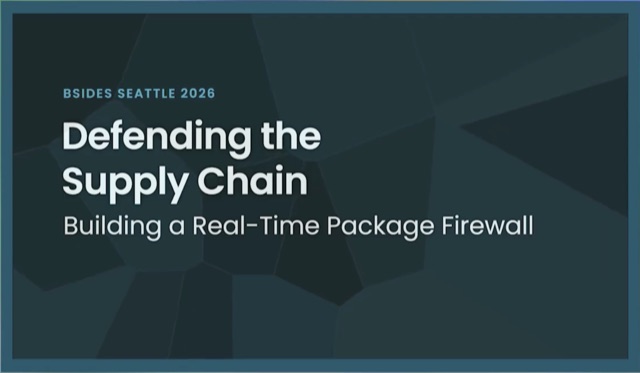 Talk recording: Defending the Supply Chain